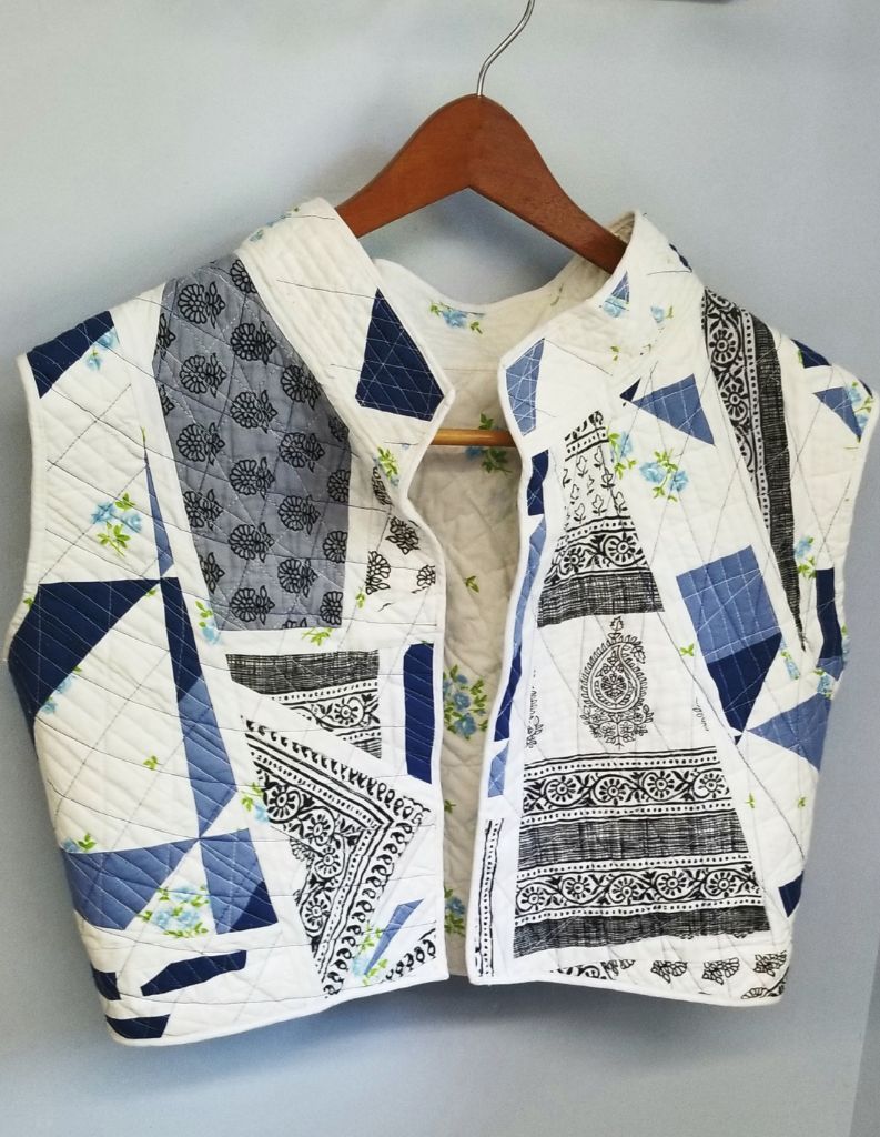 Blue and White Quilted Vest